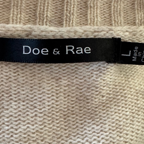 Doe & Rae Ribbed Detail Cream Cardigan with Split Back - Picture 6 of 6